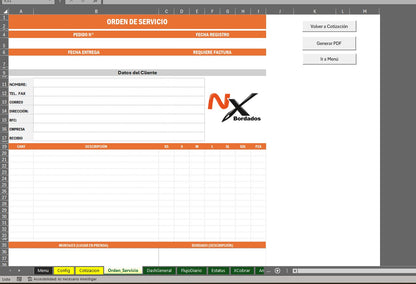 Sistema de Cotización para Empresa de Bordados en Excel