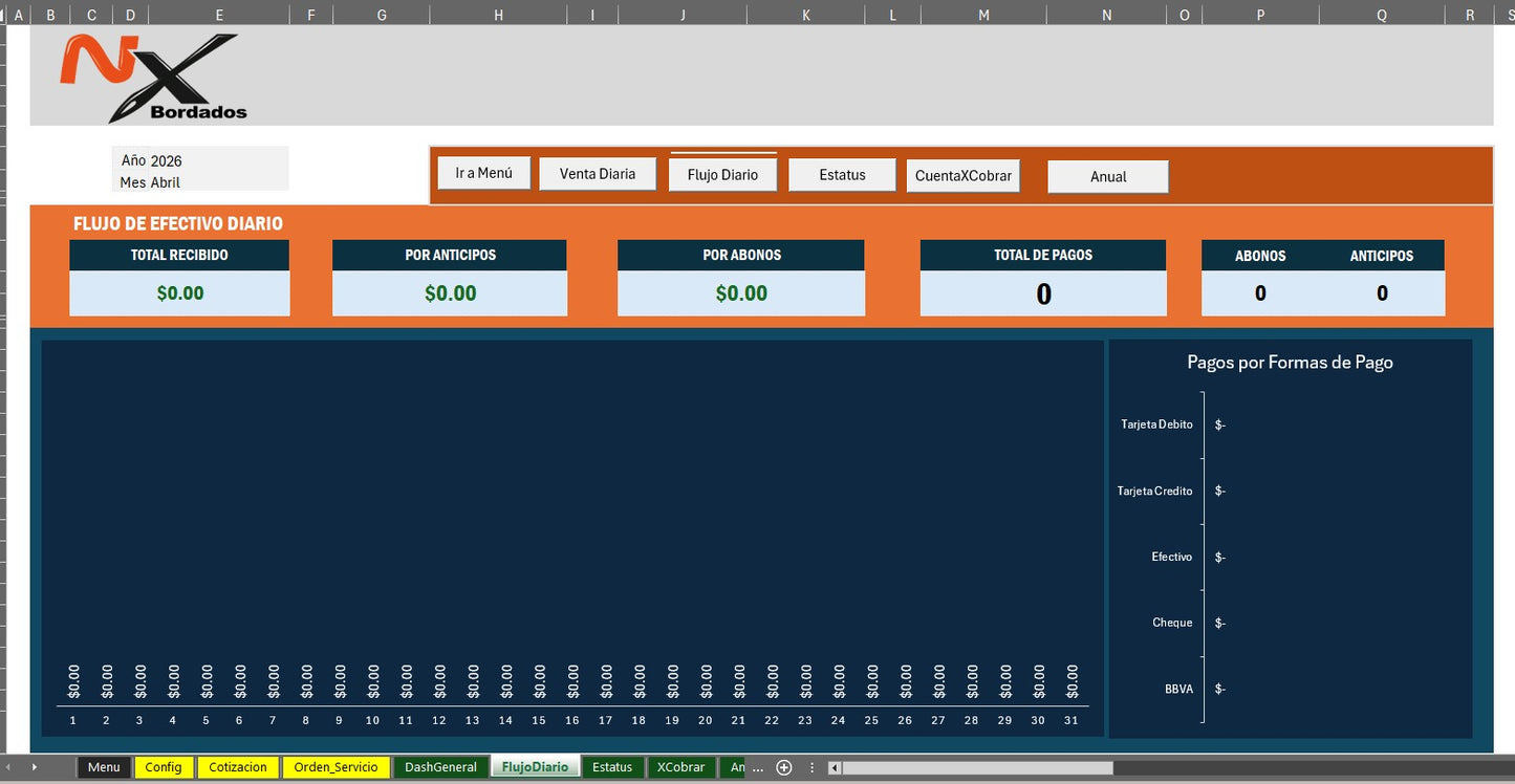 Sistema de Cotización para Empresa de Bordados en Excel