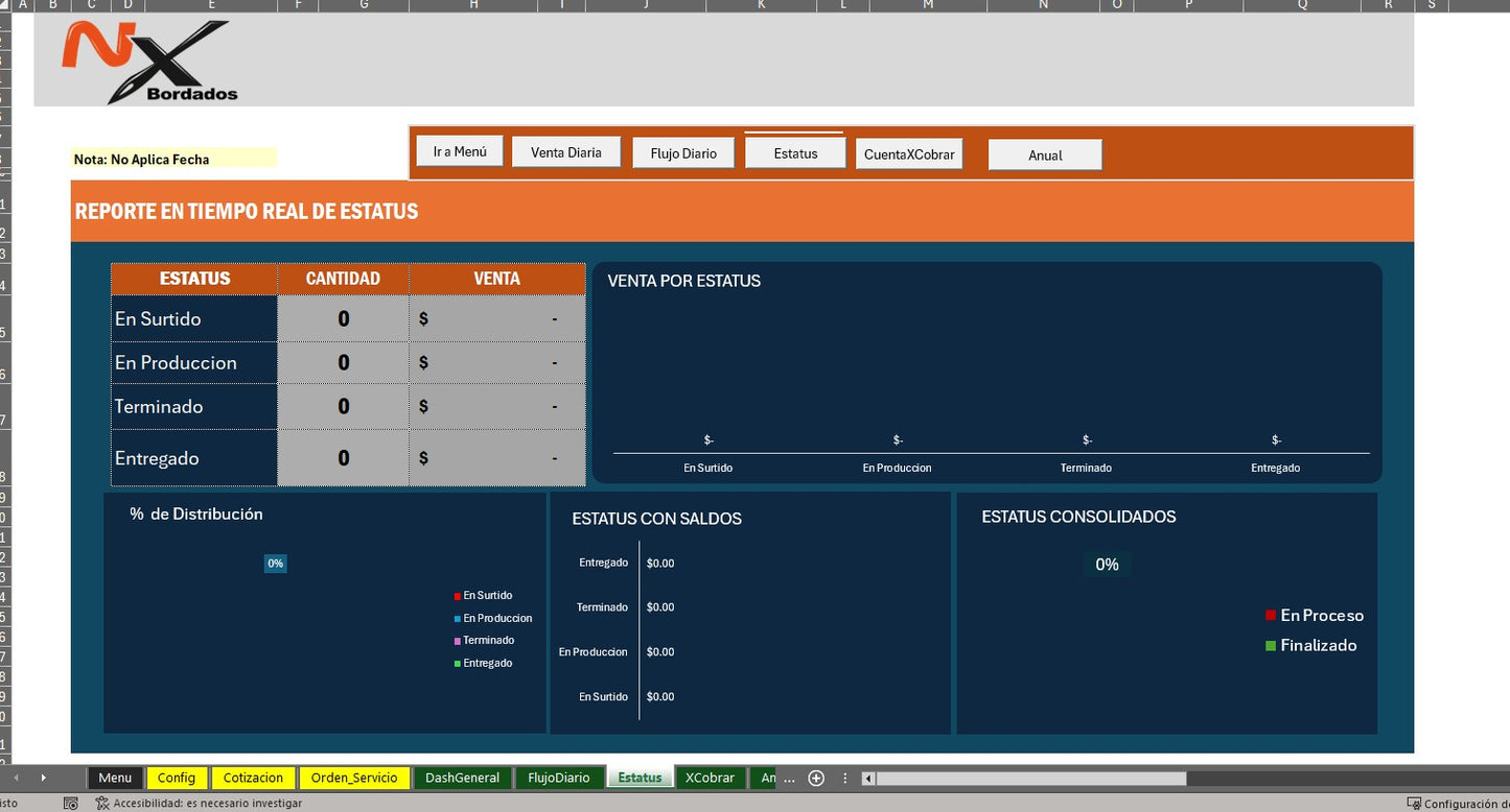 Sistema de Cotización para Empresa de Bordados en Excel