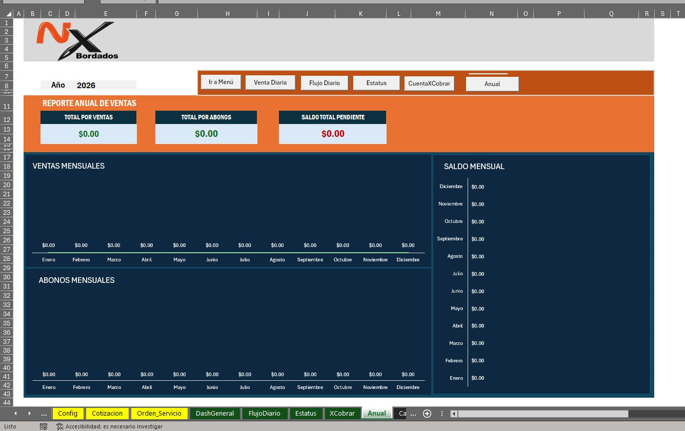 Sistema de Cotización para Empresa de Bordados en Excel