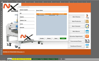 Sistema de Cotización para Empresa de Bordados en Excel