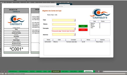 Sistema para Control de Escuela de Natación en Excel