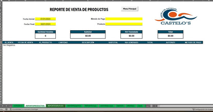 Sistema para Control de Escuela de Natación en Excel