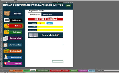 Sistema para Inventario de Empresa de Eventos en Excel
