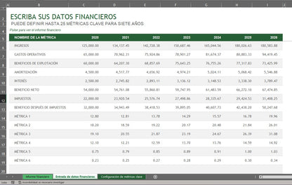 Formato Básico Informe Financiero Anual en Excel