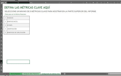 Formato Básico Informe Financiero Anual en Excel