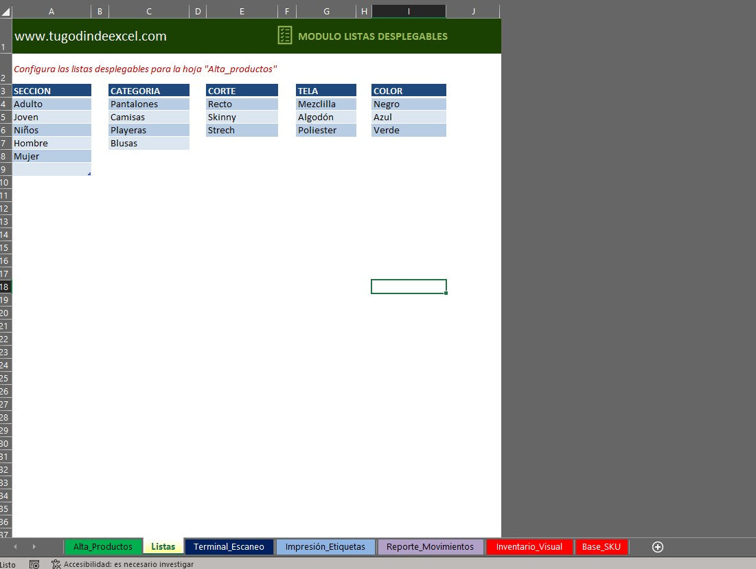 Control de Inventario Automatico con Código de Barras para Ropa o Prendas en Excel VBA