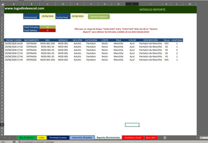 Control de Inventario Automatico con Código de Barras para Ropa o Prendas en Excel VBA