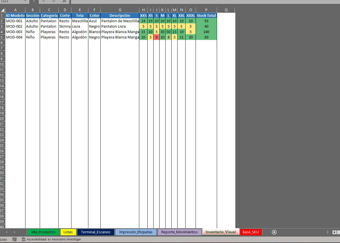 Control de Inventario Automatico con Código de Barras para Ropa o Prendas en Excel VBA