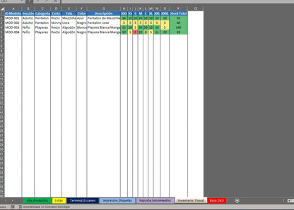 Control de Inventario Automatico con Código de Barras para Ropa o Prendas en Excel VBA