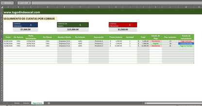 Formato Básico para Cuentas por Cobrar en Excel