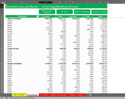 Formato Básico para Reporte de Ventas en Excel