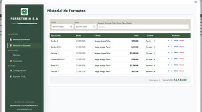 Generador de Multiples Documentos (Cotizacion, Recibo, Factura, Nota) 2027 en Google Sheets ¡Multiplataformas!