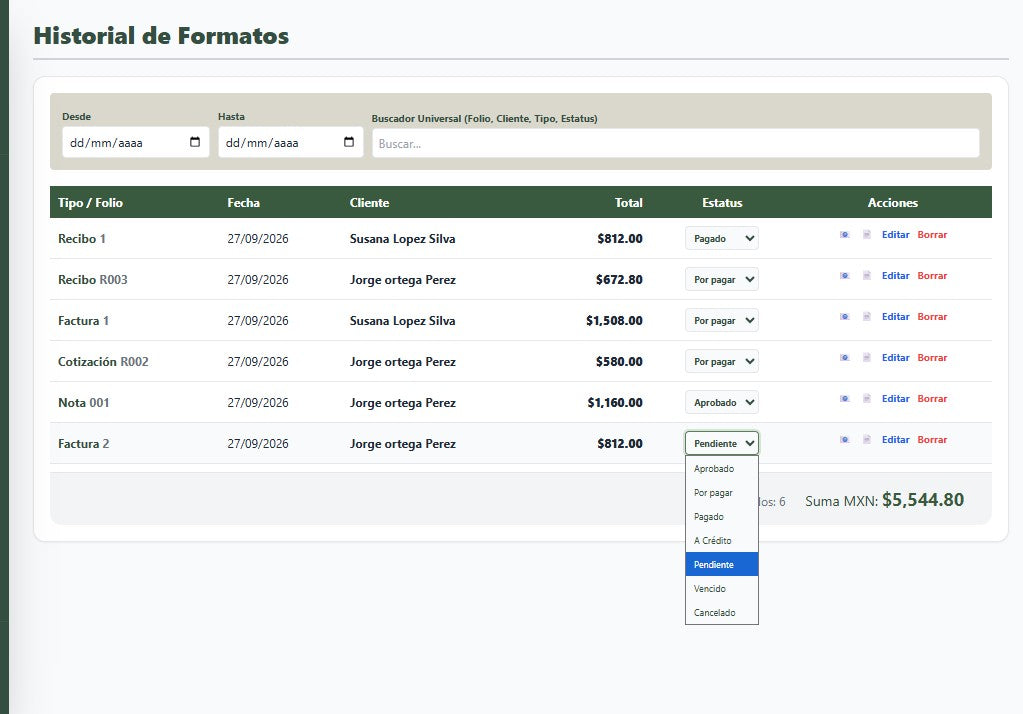 Generador de Multiples Documentos (Cotizacion, Recibo, Factura, Nota) 2027 en Google Sheets ¡Multiplataformas!