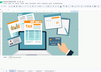 SERVICIO DE TRANSFORMACIÓN DE PLANTILLA DE NÓMINA EN APLICATIVO WEB EN GOOGLE SHEETS (Leer descripción)