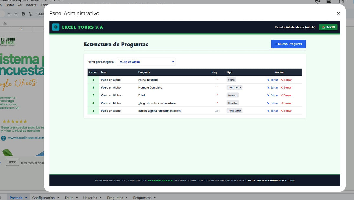 Generador de Encuestas de Satisfacción de Servicios en Google Sheets 2027
