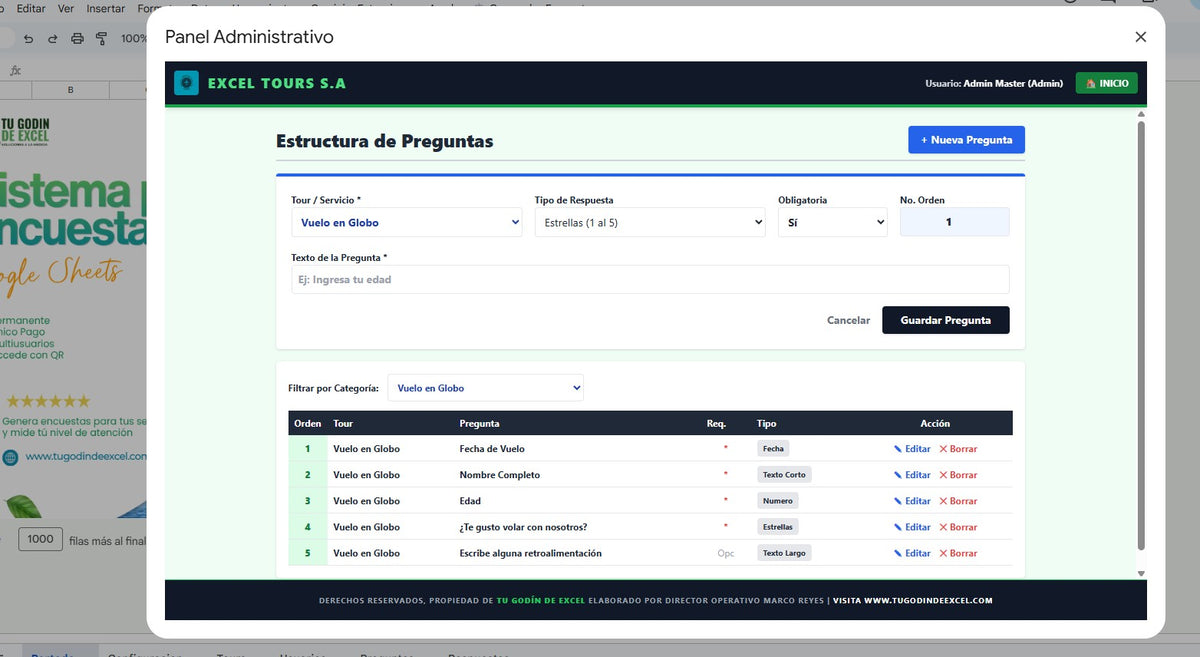 Generador de Encuestas de Satisfacción de Servicios en Google Sheets 2027