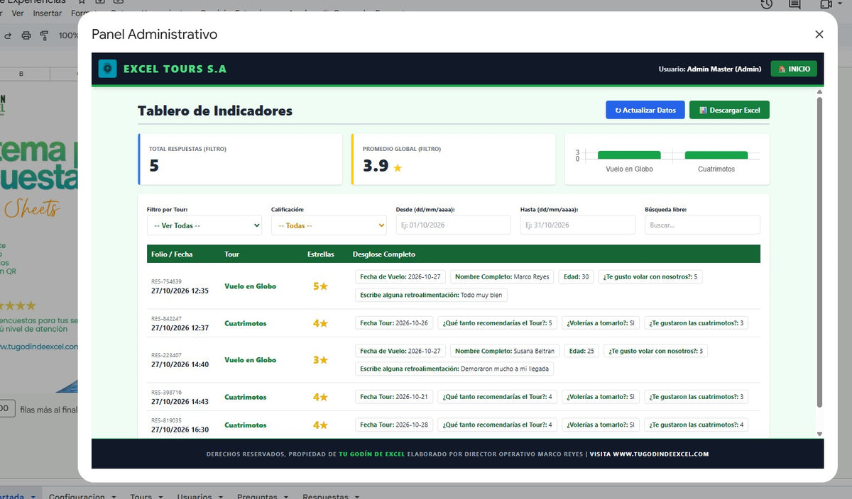Generador de Encuestas de Satisfacción de Servicios en Google Sheets 2027