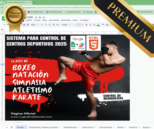 Sistema para Centro Deportivo en Google Sheets Permanente (Multiusuarios) 2025 (AppScript + HTML)