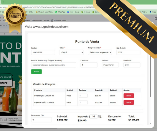 Punto de Venta 2025 Pro MultiUsuarios en Google Sheets ¡Permanente!