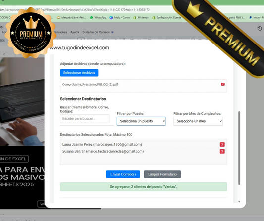 Sistema para Envio de Correos Masivos 2025 en Google Sheets MultiUsuarios
