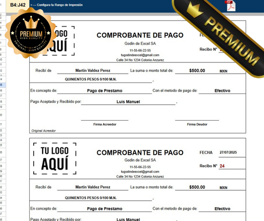 Generador de Recibos de Pago 2025 en Google Sheets Multiusuario
