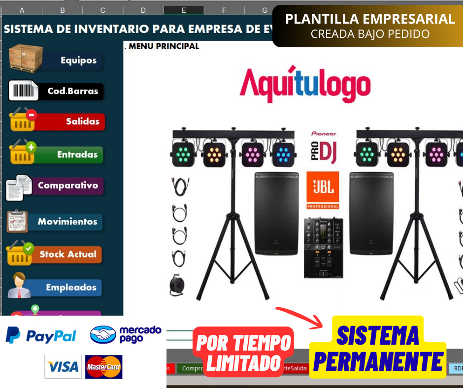 Sistema para Inventario de Empresa de Eventos en Excel