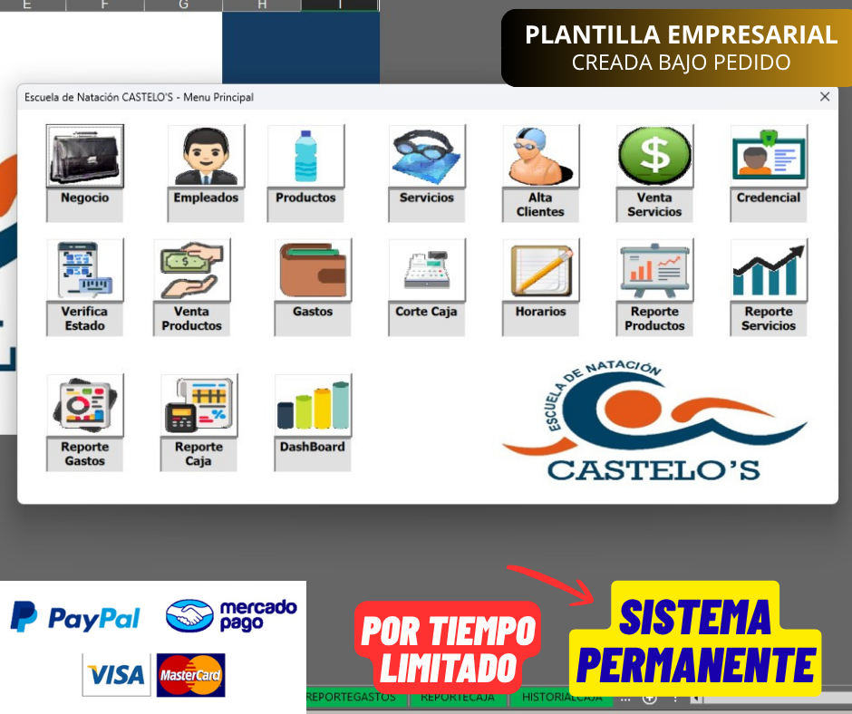 Sistema para Control de Escuela de Natación en Excel