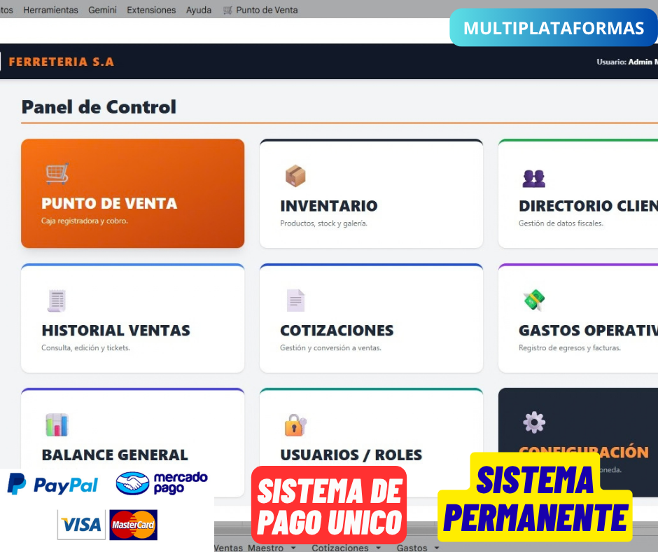 Punto de Venta Básico para Ferreterías o Refaccionarias en Google Sheets 2027 ¡Multiplataforma!