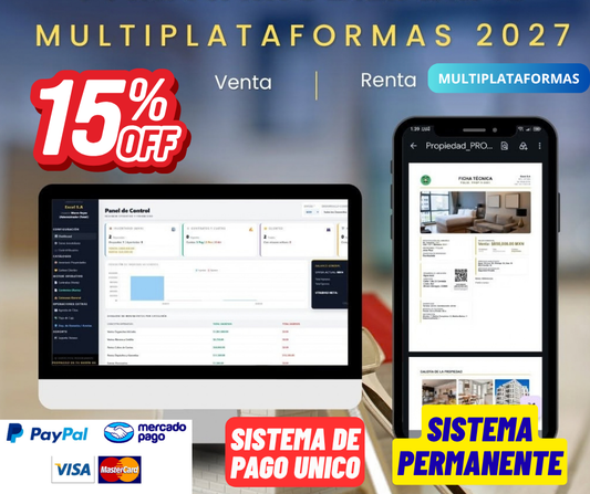 Sistema para Inmobiliarias 2027 Multiplataformas ¡Permanente! - Gestión de Venta/Renta de Propiedades y Terrenos