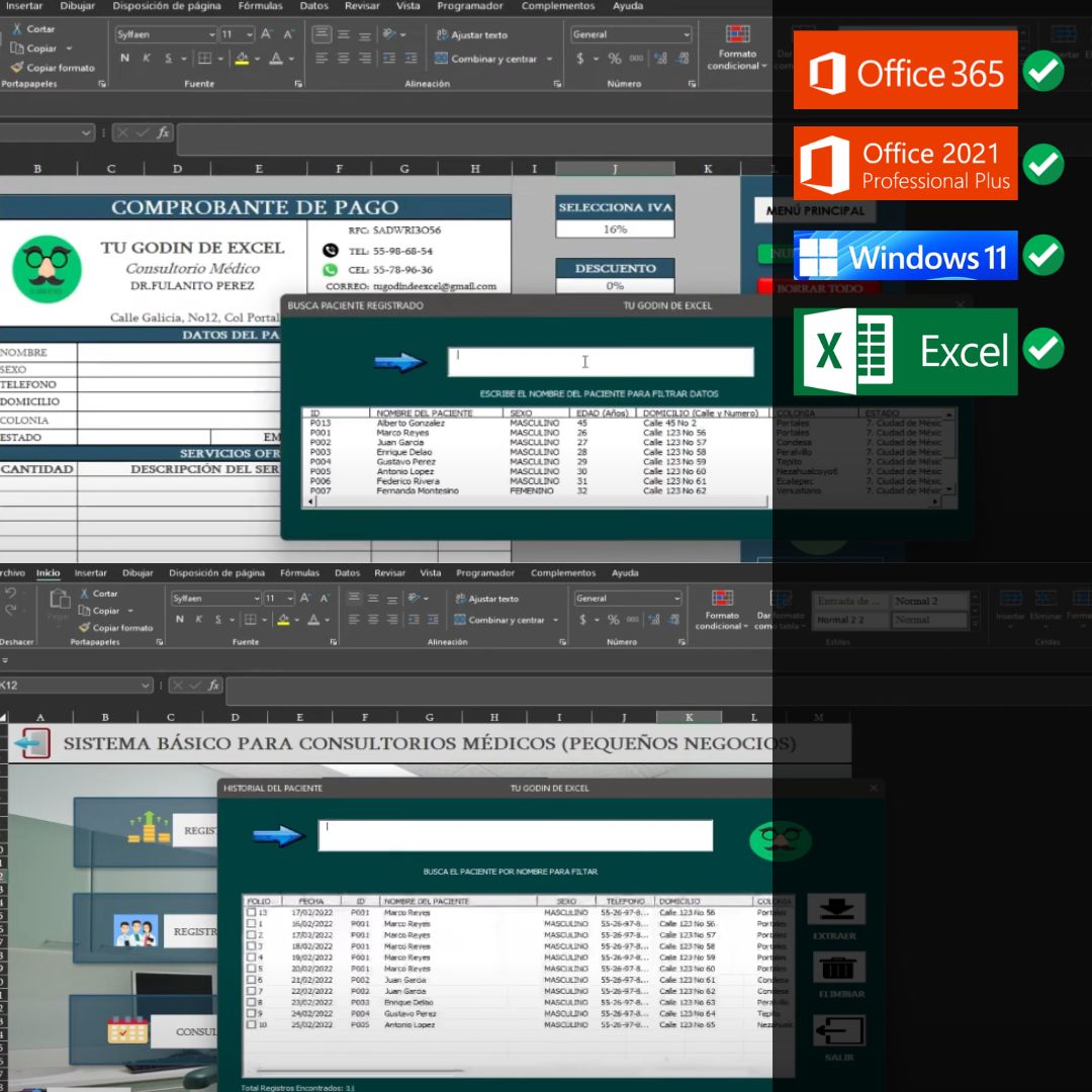 Sistema Básico Para Pequeños Consultorios en Excel