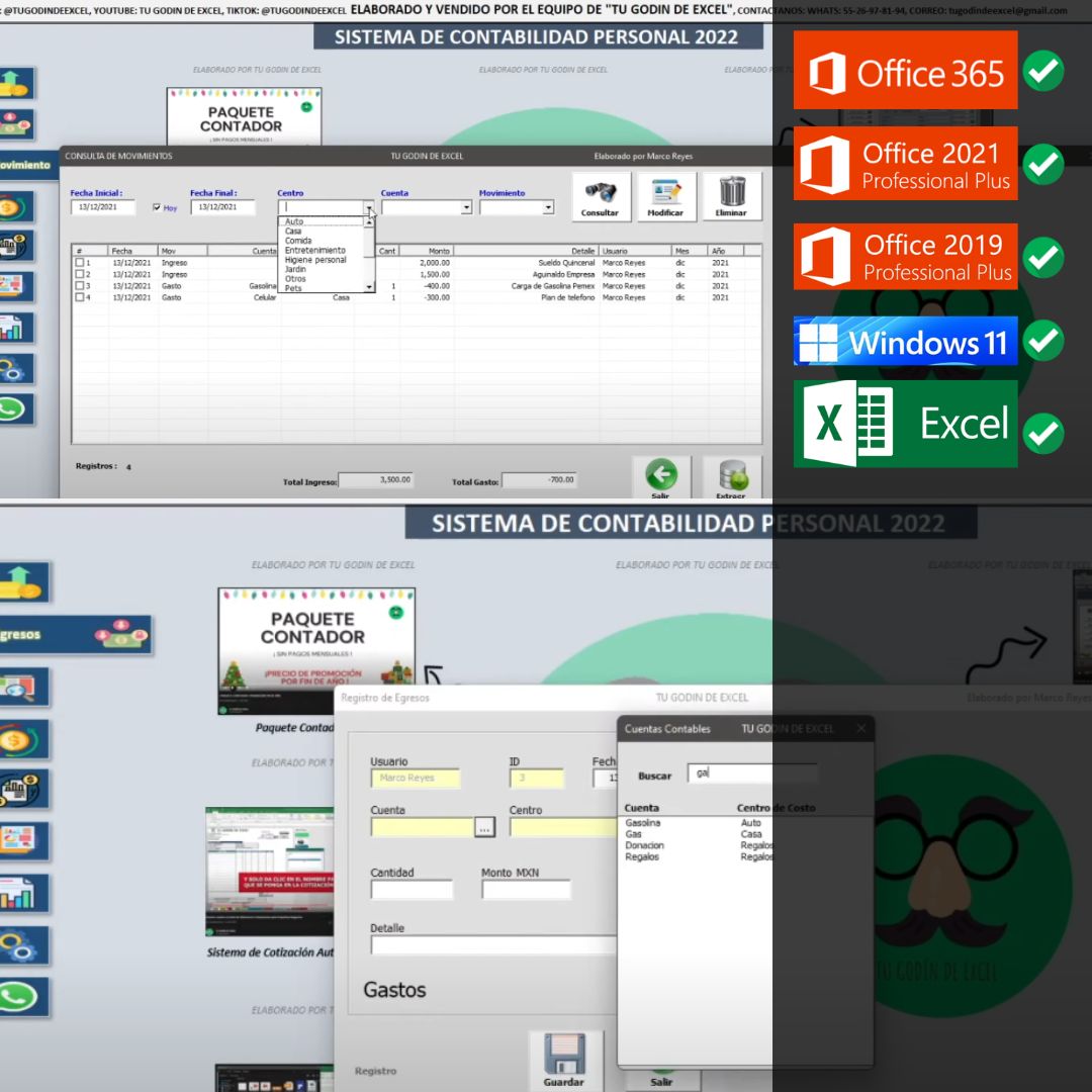 Sistema de Ingresos y Egresos Básico en Excel