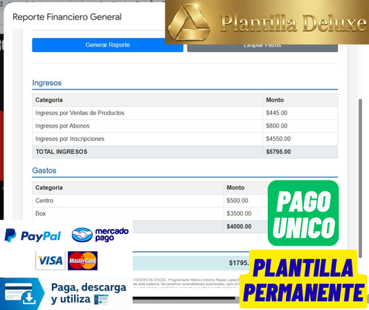 Sistema para Centro Deportivo en Google Sheets Permanente (Multiusuarios) 2025 (AppScript + HTML)