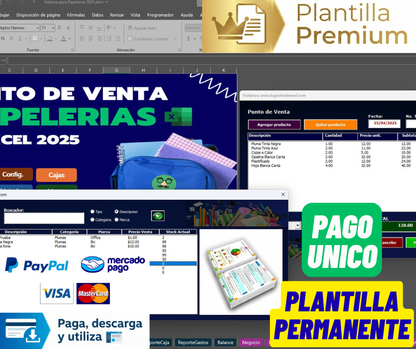 Punto de Venta para Papelerias 2025 en Excel