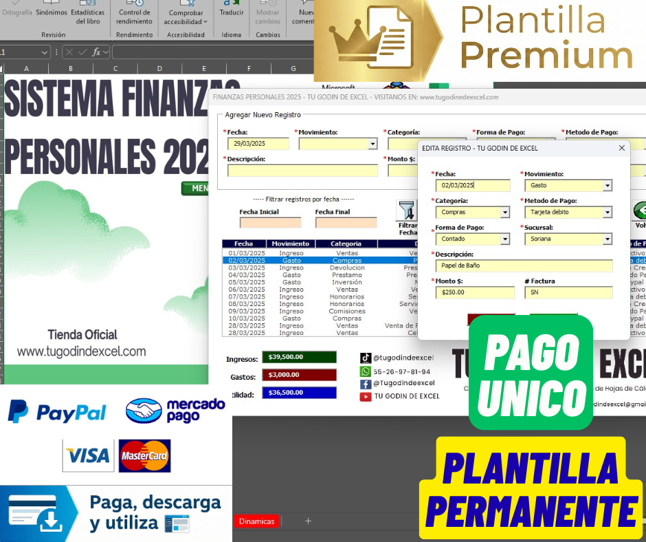 Sistema para Control de Ingresos y Egresos en Excel 2025