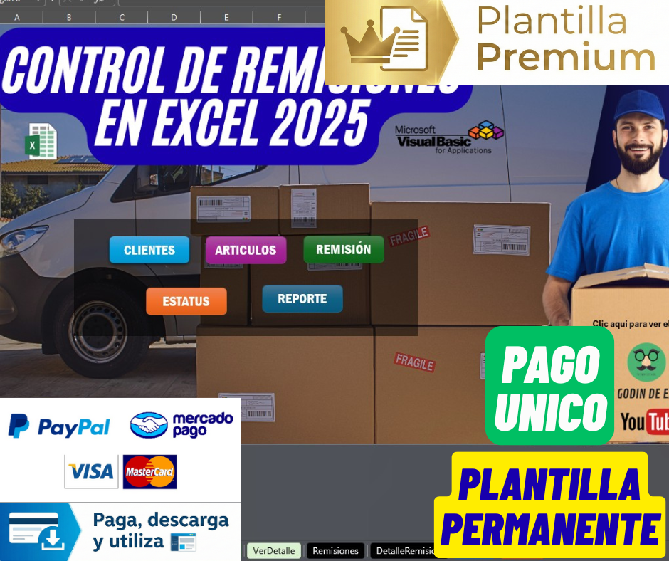 Control y Generador de Remisiones en Excel 2025 (Windows y MAC)