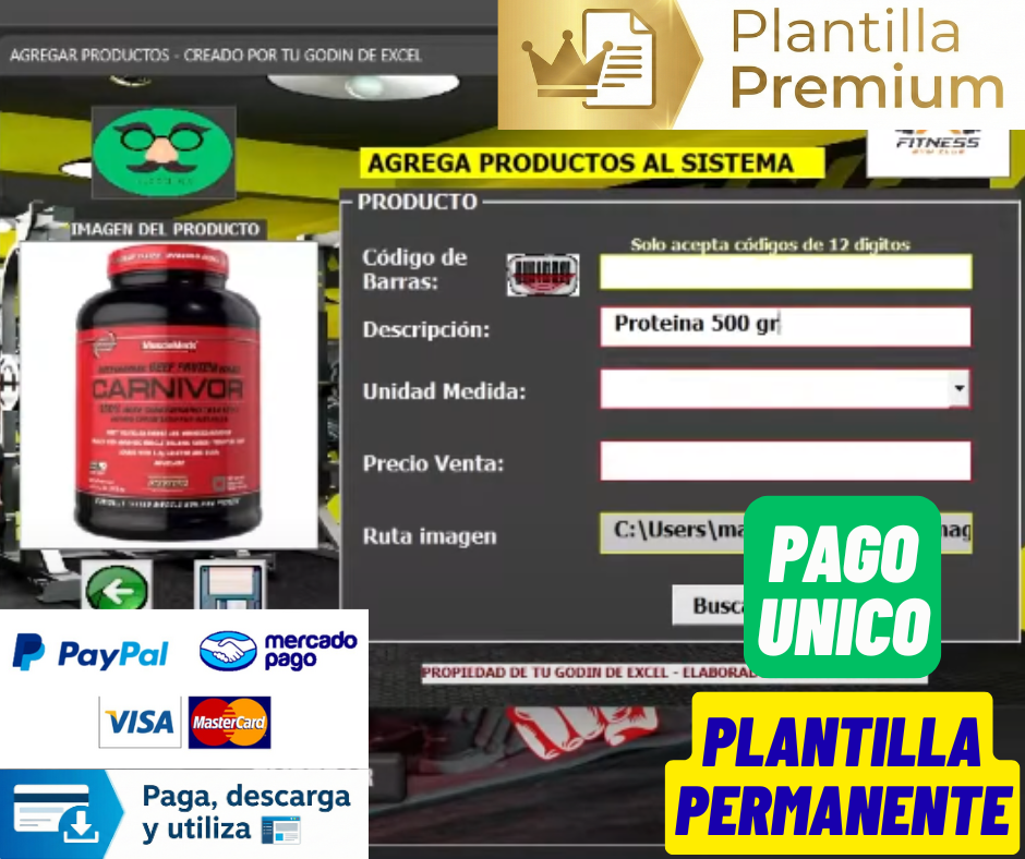 Sistema para Control de Gimnasios en Excel 2023