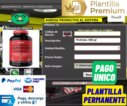 Sistema para Control de Gimnasios en Excel 2023