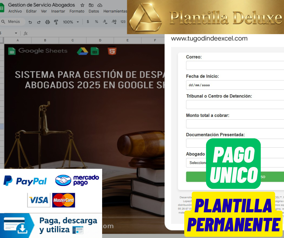 Sistema para Gestión de Despacho de Abogados 2025 en Google Sheets Multiusuarios