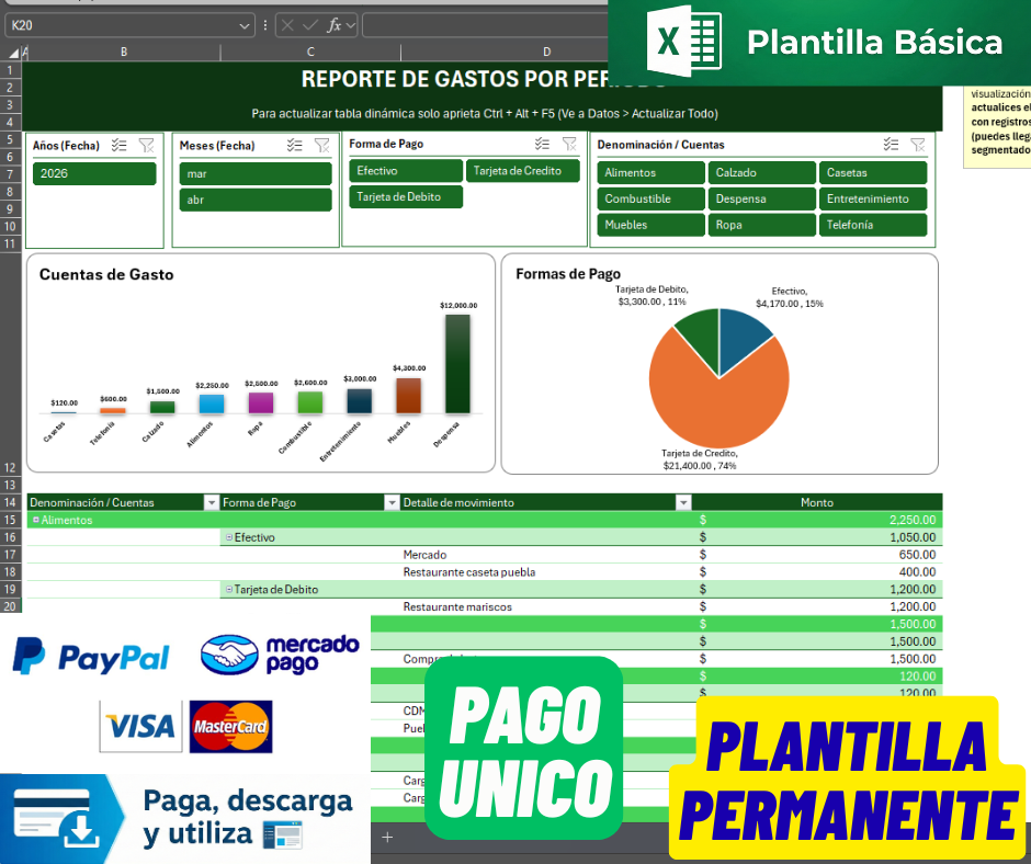Formato Básico para Control de Gastos