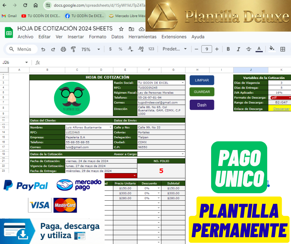 Sistema de Cotización con Código de Barras y Seguimiento en Google Sheets 2024