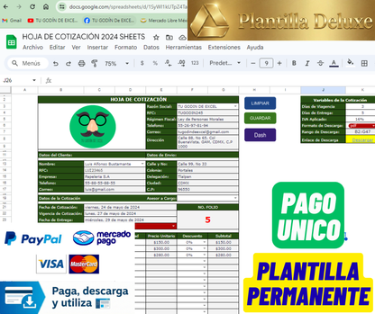 Sistema de Cotización con Código de Barras y Seguimiento en Google Sheets 2024