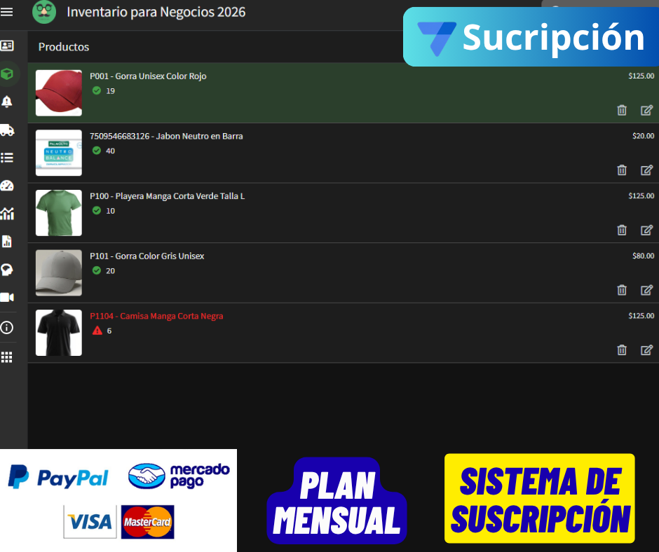 Sistema de Inventario Multiplataforma/Multiusuarios para Negocios 2026