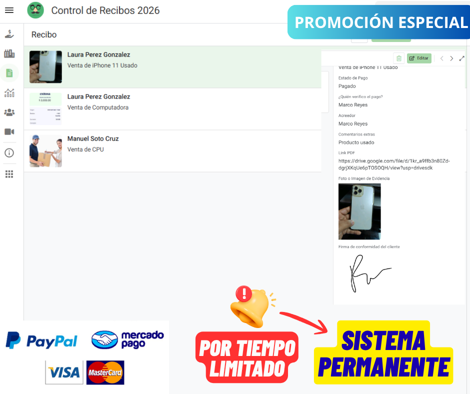Generador de Recibos de Pago Multiplataforma/Multiusuarios 2026