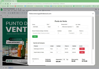 Punto de Venta 2025 Pro MultiUsuarios en Google Sheets ¡Permanente!