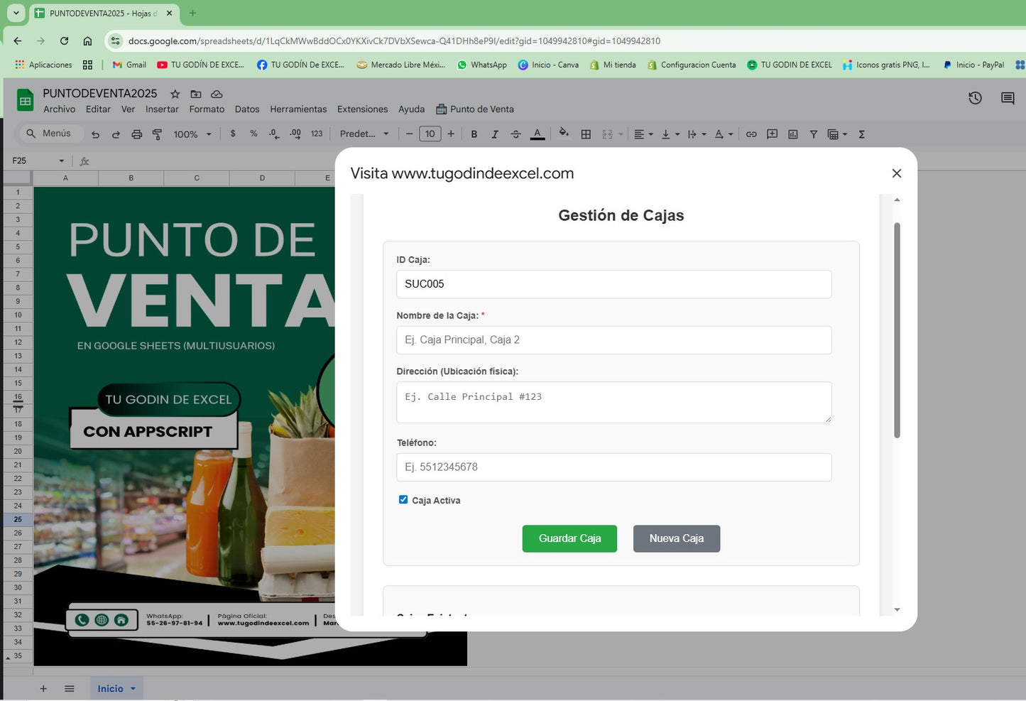 Punto de Venta 2025 Pro MultiUsuarios en Google Sheets ¡Permanente!