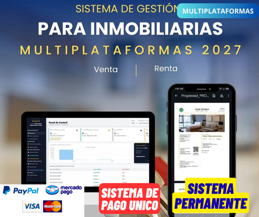 Sistema para Inmobiliarias 2027 Multiplataformas ¡Permanente! - Gestión de Venta/Renta de Propiedades y Terrenos