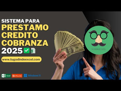 Sistema para Control de Préstamo, Crédito y Cobranza 2025 en Excel