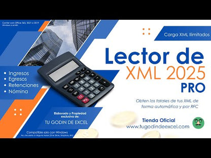 Lector de XML 2025 Pro en Excel (Múltiples Partidas, XML Ilimitados y IVA, ISR, IEPS, Reportes